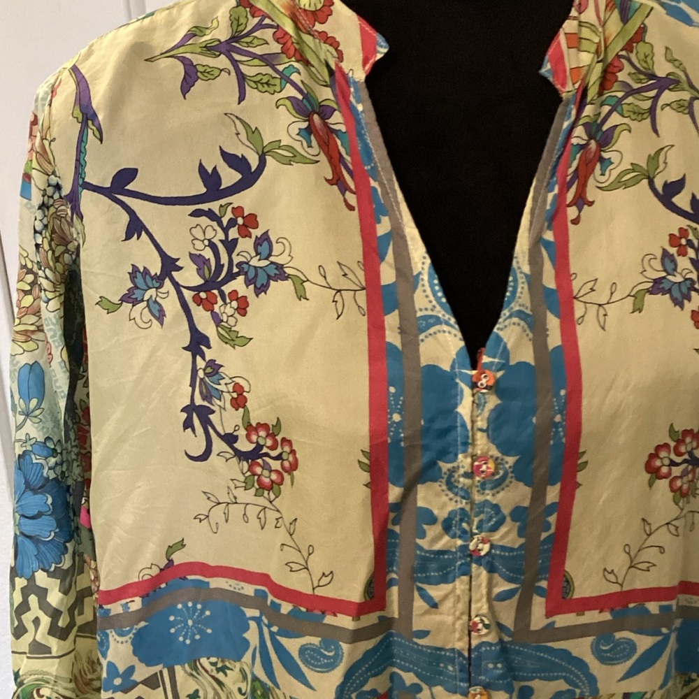 Johnny Was Floral Patterned Tunic Top M - Picture 3 of 12